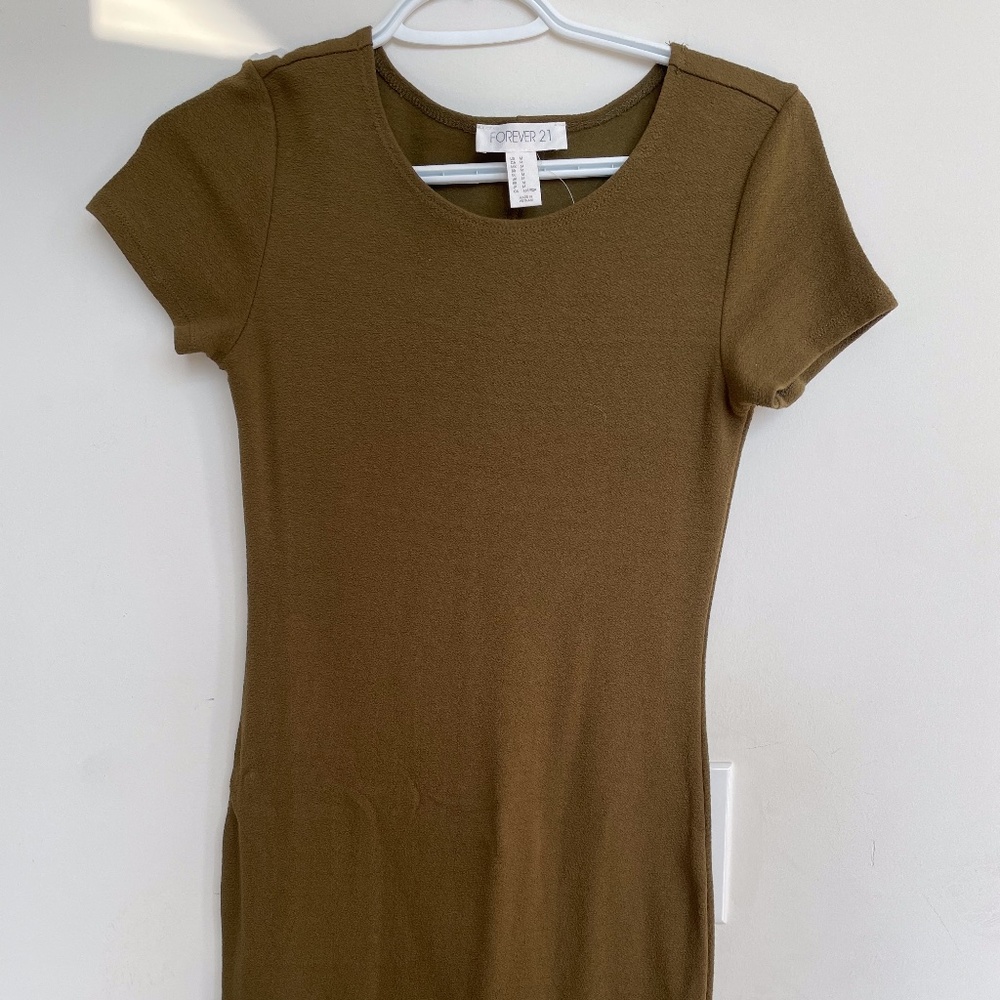 Olive body con dress